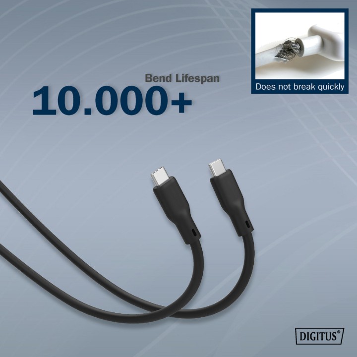 DIGITUS Cable de silicona USB-C C/C USB4 GEN 2X2 PD 240W 2M
