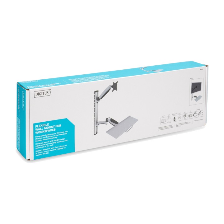 DIGITUS Soporte de pared para monitor y teclado 17-27" 8KG