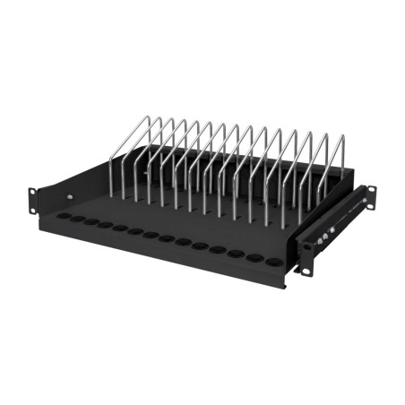 bandeja de carga para tablets y portátiles en armario rack 19"