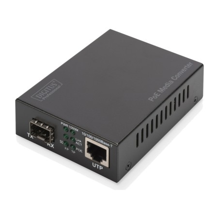 convertidor de medios de cobre a fibra óptica con poe gigabit-rj45/sfp pse