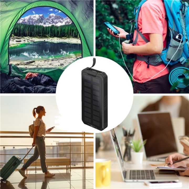 GOOBAY Fast-charging solar power bank for outdoor use