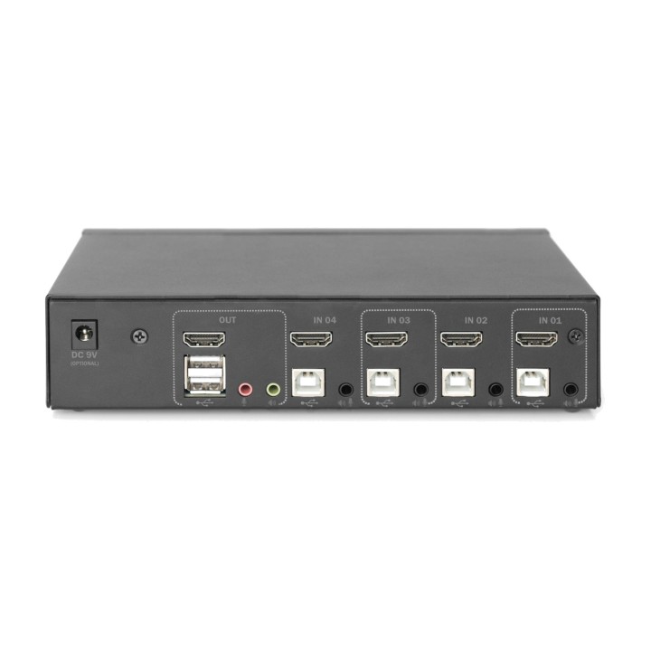 DIGITUS Conmutador KVM HDMI de 4 puertos 4K 1809866
