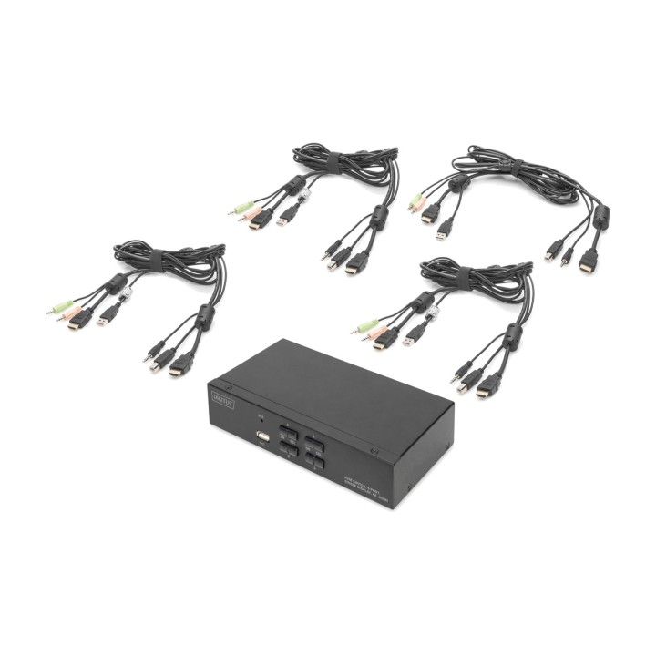 DIGITUS Conmutador KVM HDMI de 4 puertos 4K 1809866