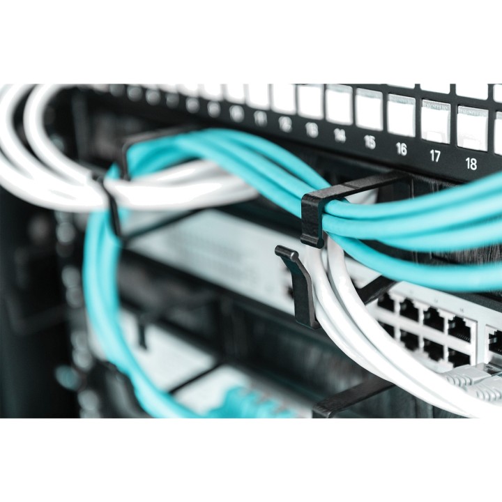 DIGITUS Panneau de gestion des câbles pour armoire rack 19"