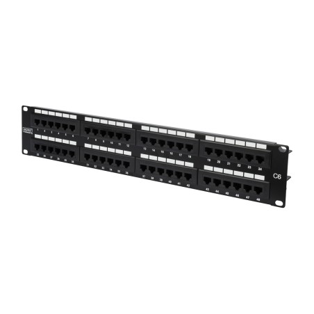 panel de parcheo sin apantallar cat6 19" 2u 48x rj45