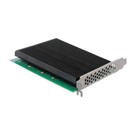 pcie adapter card with heatsink for 4 m.2 nvme ssds x16 5.0 90709