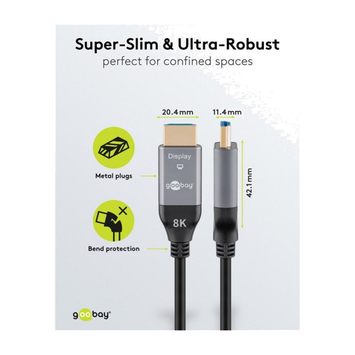 GOOBAY Cable HDMI óptico híbrido de ultra alta velocidad AOC