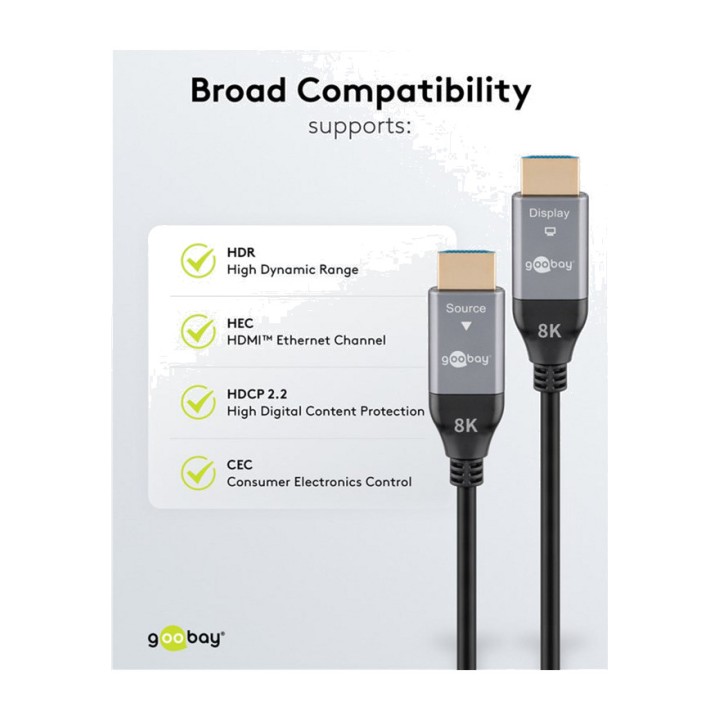 GOOBAY Ultra-High-Speed-Hybrid-Glasfaser-HDMI-Kabel AOC 2.1