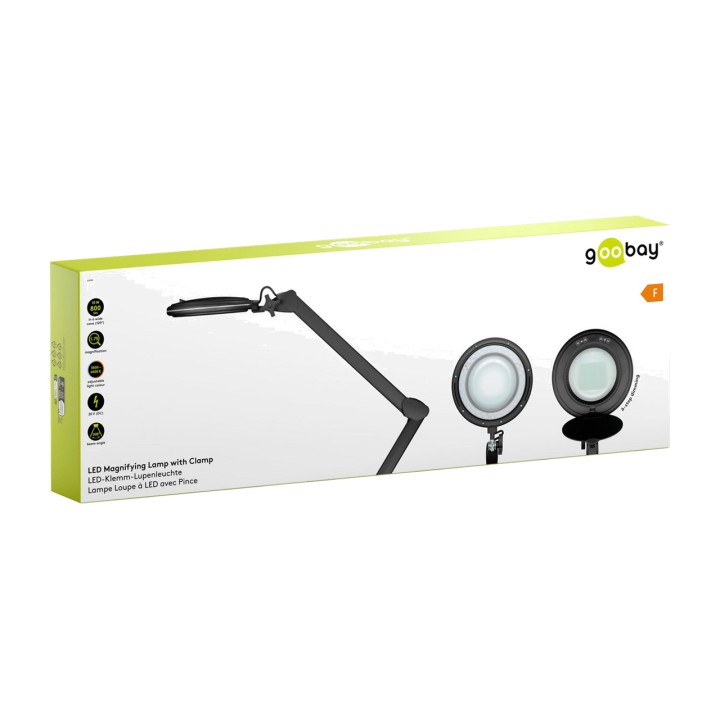GOOBAY Lámpara lupa LED con pinza para mesa 10W 800LM 64986