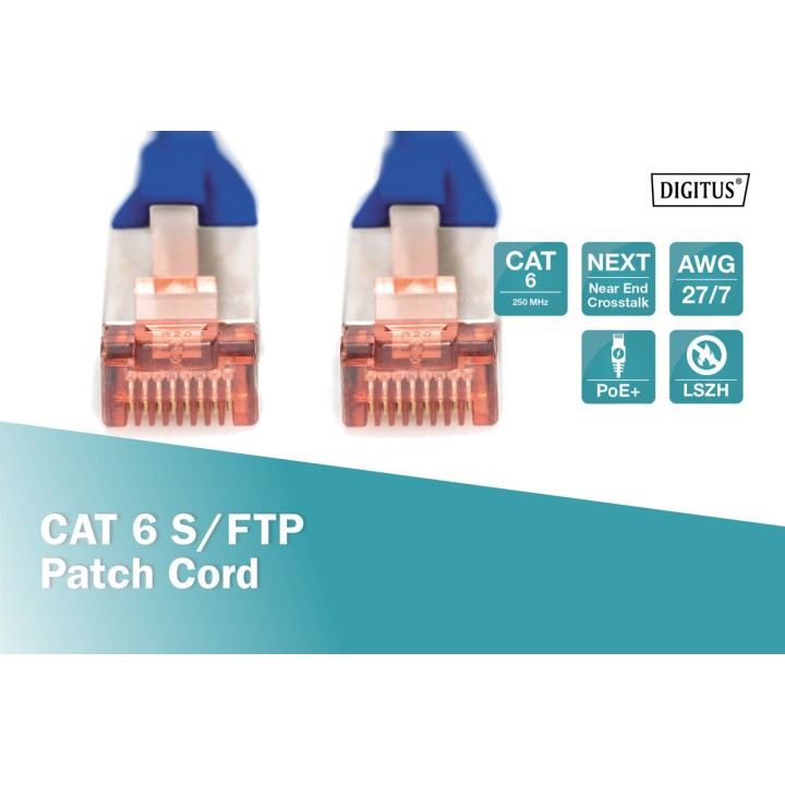 DIGITUS Ethernet network patch cable CAT6 S/FTP RJ45