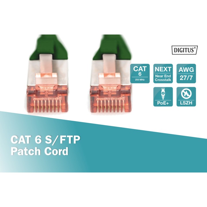 DIGITUS Latiguillo de red Ethernet CAT6 S/FTP RJ45
