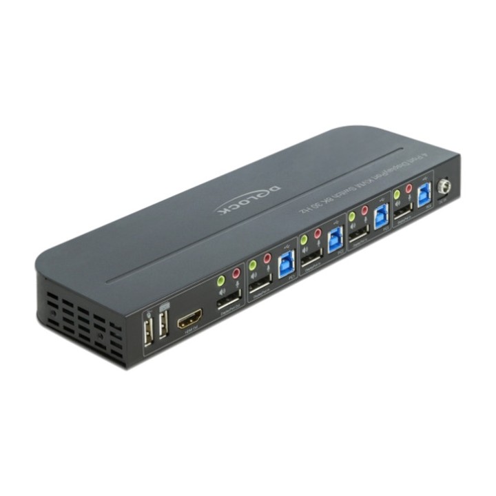 DELOCK Conmutador KVM de 4 puertos con audio