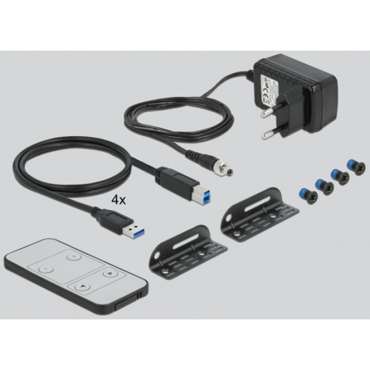 DELOCK 4-Port-KVM-Switch mit Audio DISPLAYPORT-HDMI 8K-USB