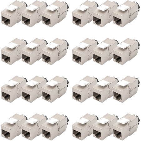 módulo keystone apantallado con organizador de cables cat6a rj45 24 uds