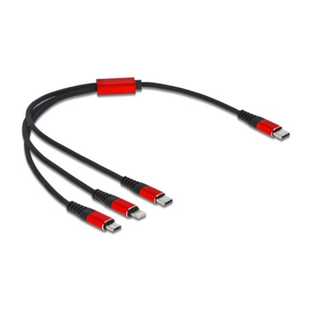 usb type-c 3-in-1 charging cable to micro-b, usb-c and lightning 22awg