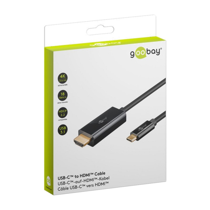 GOOBAY USB-C-auf-HDMI-Adapterkabel 4K 60HZ 100144002VAR