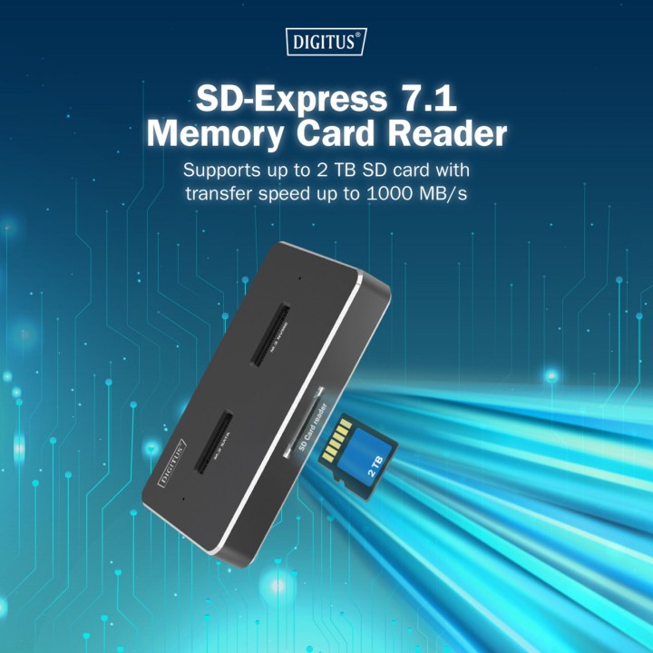 DIGITUS Docking station for 2 M.2 NVMe and SATA SSDs with SD