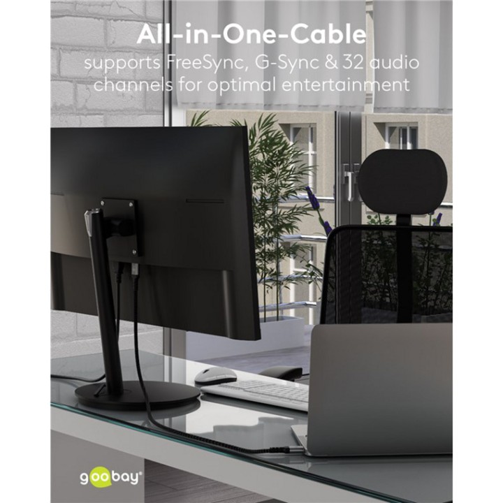 GOOBAY High-speed braided DisplayPort cable PLUS 2.1 8K
