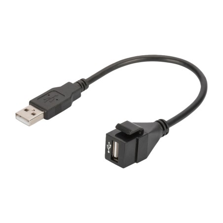 módulo keystone usb-a macho a hembra con cable 2.0 16cm