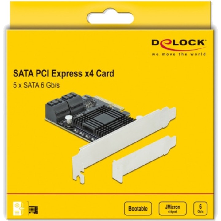 DELOCK Tarjeta PCIe con 5 puertos SATA 3.0 X4 90498