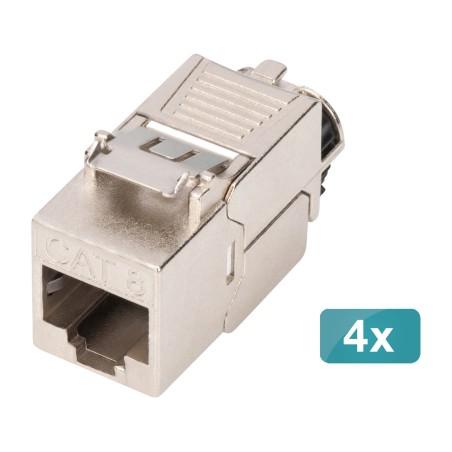 modulo keystone schermato senza attrezzi cat8.1 rj45 4 uds