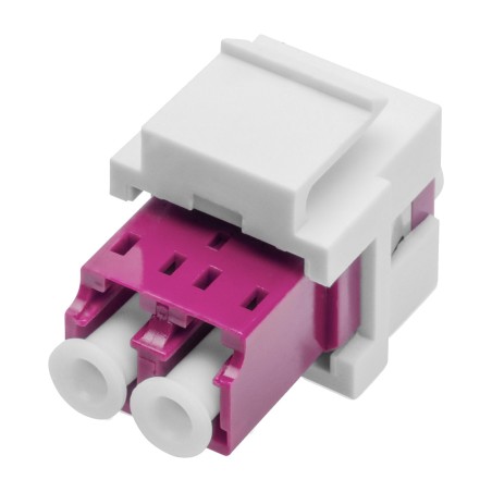 acoplador keystone de fibra óptica multimodo dúplex lc/lc om4