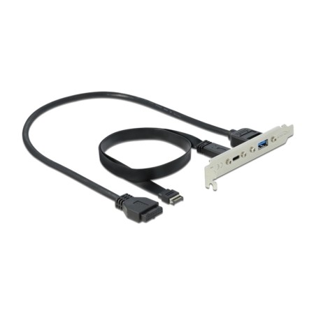 soporte de ranura con puertos usb tipo a y c para pc 3.2 gen2 19pin key-a 0,5m