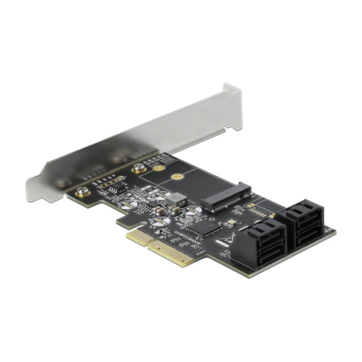 DELOCK PCIe karta s 4 portmi SATA a slotom M.2 X4-JMICRON