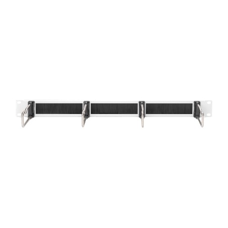 panel pasacables con estribos y cepillo para armario rack 19" 1u