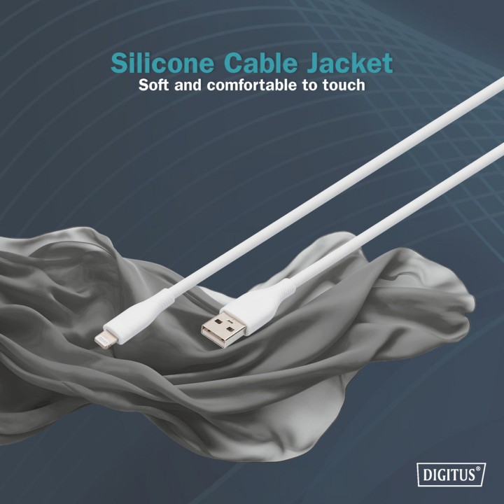 DIGITUS Silikon-Lade- und Datenkabel USB-A A LIGHTNING MFI
