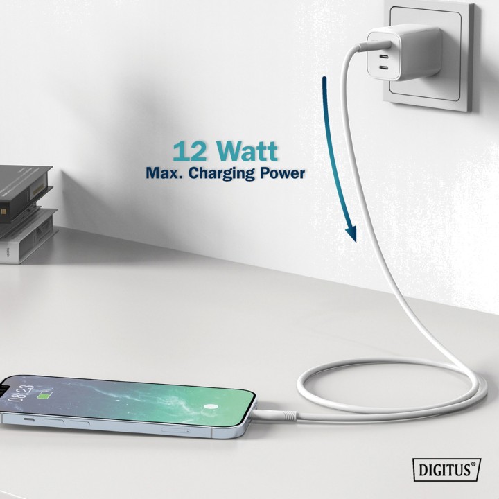 DIGITUS Silikon-Lade- und Datenkabel USB-A A LIGHTNING MFI