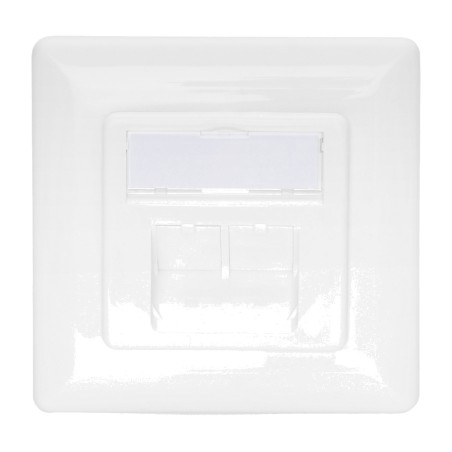 toma de datos empotrada apantallada de 2 puertos cat6a rj45 lsa