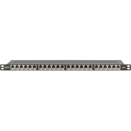 pannello patch schermato ad alta densità cat6a 19" 0,5u 24x rj45