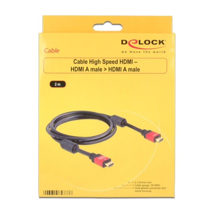 DELOCK Hochgeschwindigkeits-Videokabel mit Steckern HDMI