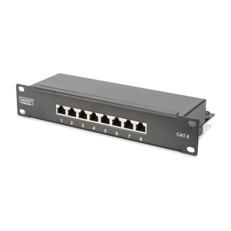 panel de parcheo apantallado cat6 10" 1u 8x rj45