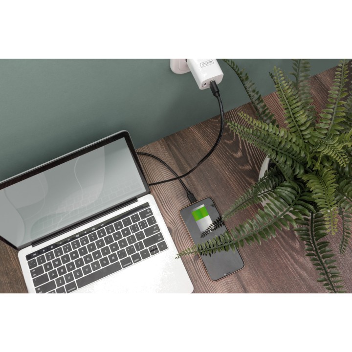 DIGITUS câble de charge et données USB-2.0 A-C PD 3M