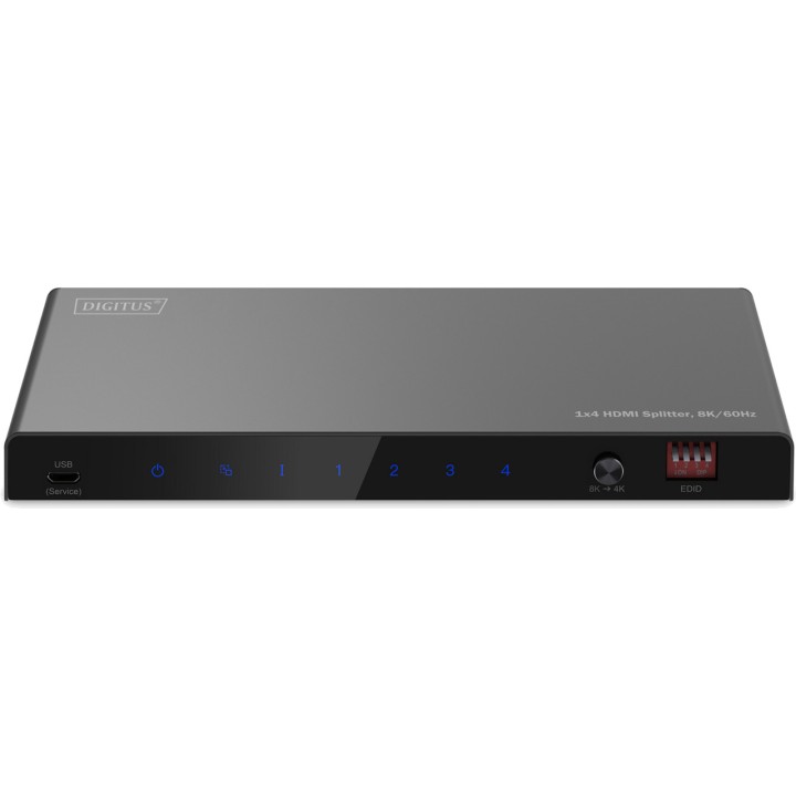 DIGITUS Splitter HDMI da 1 ingresso a 4 uscite con uscita