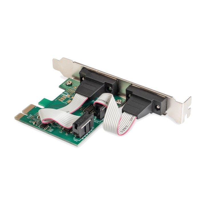 DIGITUS Scheda PCIe con 2 porte seriali X1 RS-232 DB9
