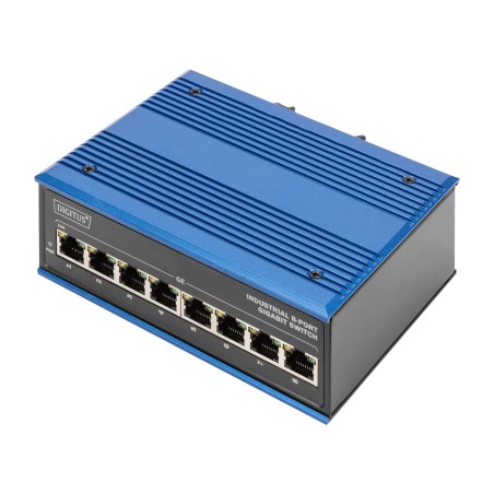 switch de red industrial de 8 puertos para carril din gigabit