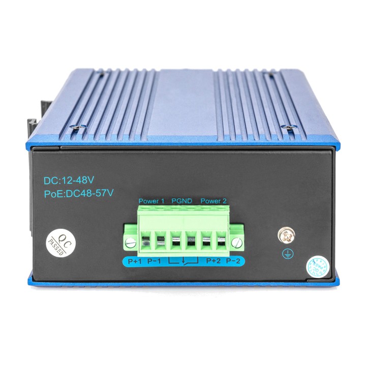 DIGITUS Industrieller 8-Port-Netzwerk-Switch für DIN-Schiene