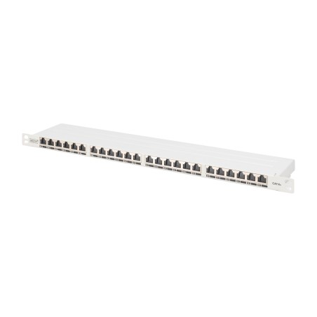 panel de parcheo de alta densidad apantallado cat6a ea 19" 0,5u 24x rj45