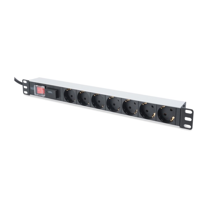 DIGITUS Ciabatta rack a 7 prese con protezione contro le