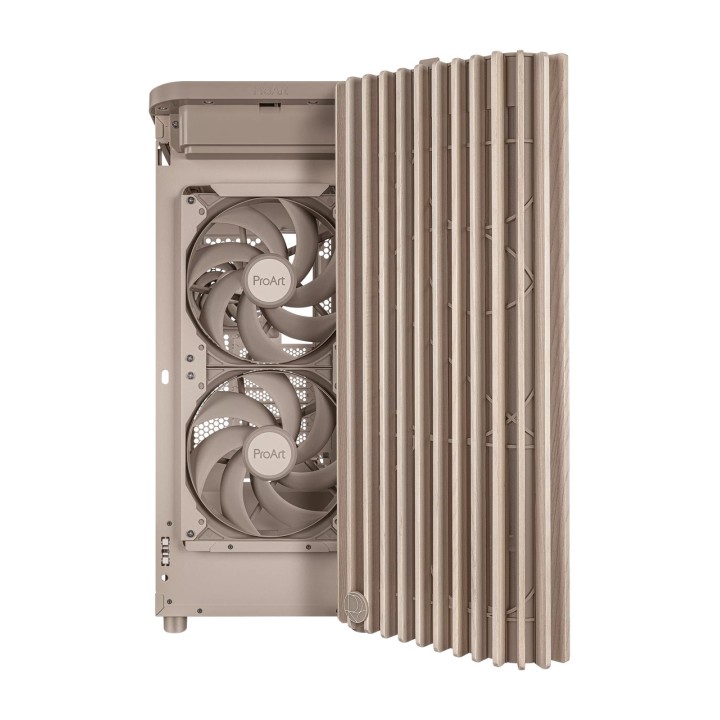 ASUS ATX mid-tower PC case with wood front panel