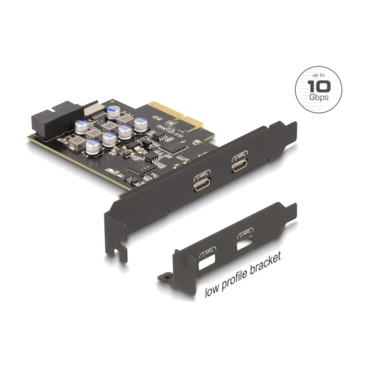 DELOCK Scheda controller PCIe con 2 porte USB-C e connettori