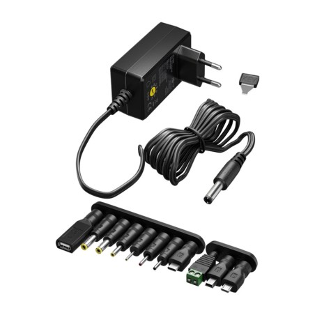 fuente de alimentación universal con adaptadores intercambiables usb-c 36w 74436
