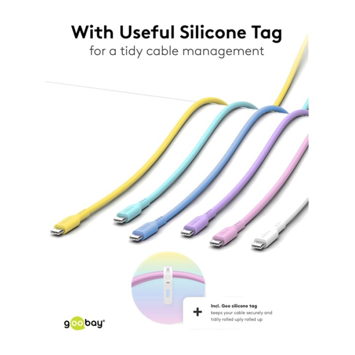 GOOBAY Cavo di ricarica e dati in silicone Type C USB-C 2.0