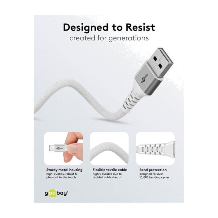 GOOBAY Supersoftes Textilkabel USB-A auf USB Typ C 2.0 60W
