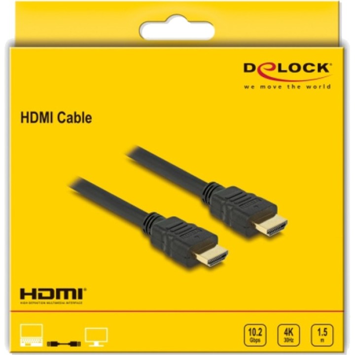DELOCK Câble HDMI haute vitesse avec Ethernet 4K 1,5M 84753