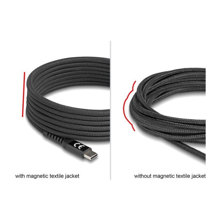 DELOCK Cable magnético de datos y carga con funda textil