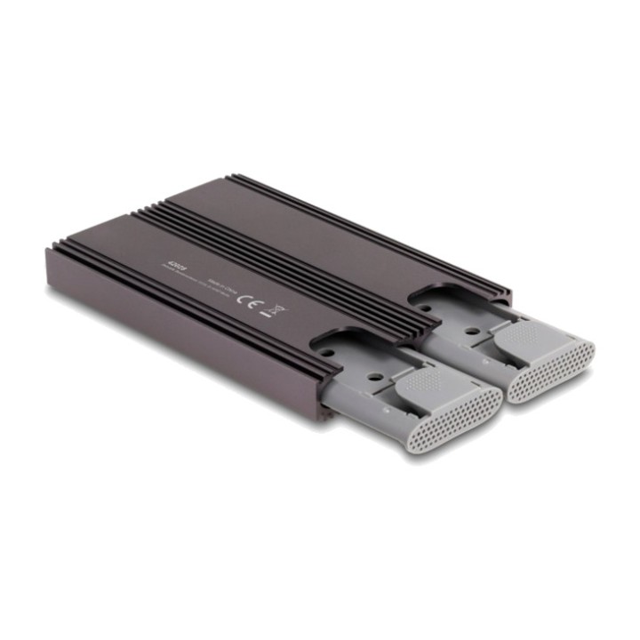 DELOCK Caja externa doble para 2 SSD M.2 NVMe y SATA USB-C